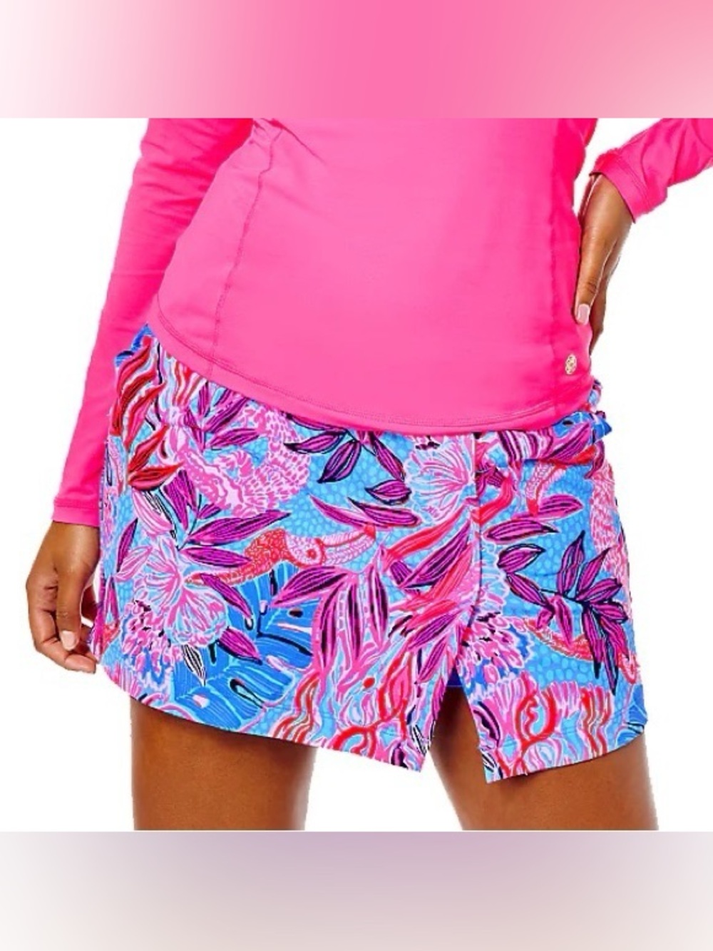 Lilly Pulitzer UPF 50+ Luxletic Semana Skort in the vibrant "Wild Times" print